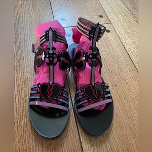 Valentino Garavani Love Blade Caged Flat Sandal Size: 38.5